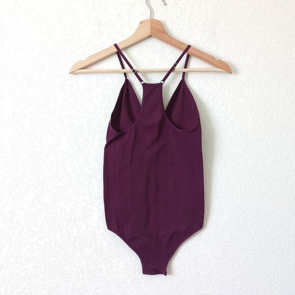 Intimately Free People Bodysuit Ribbed Purple Plum One piece Size XS / S V-Neck - Picture 3 of 6
